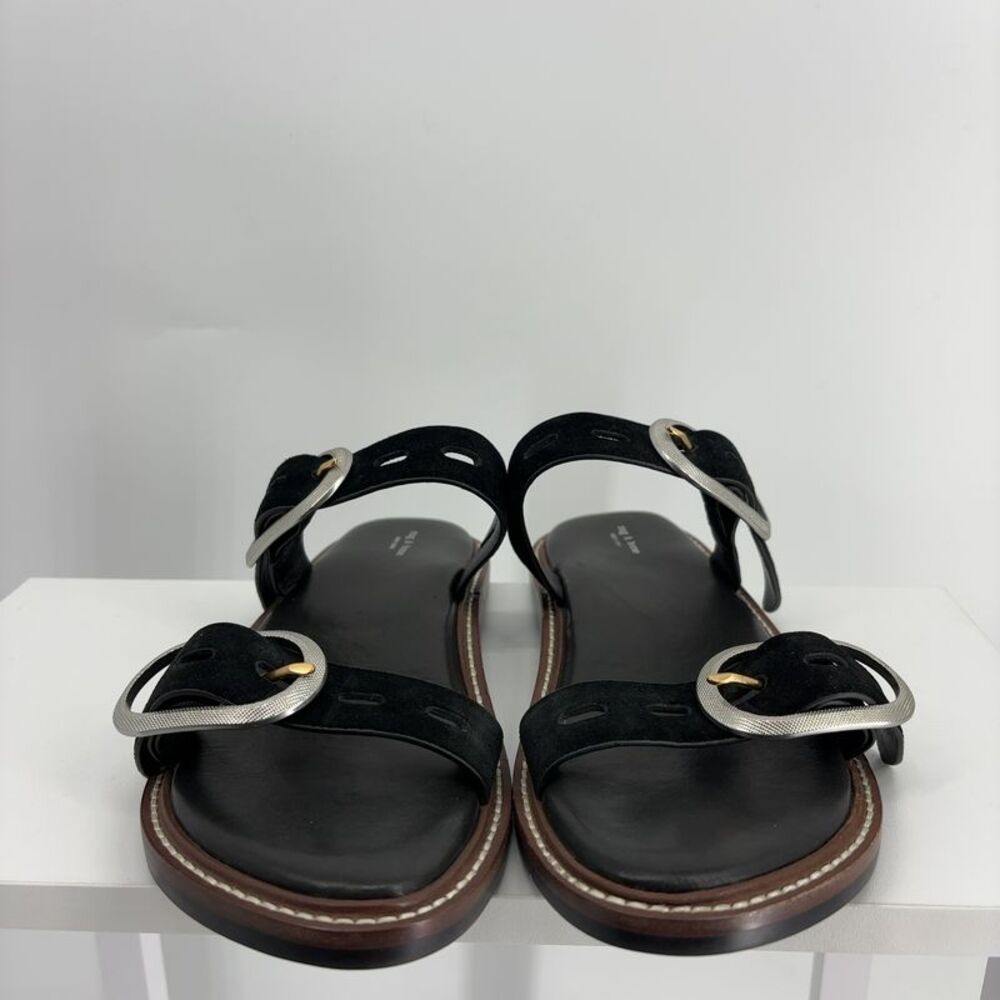 rag & bone Black Suede Buckle Sandals